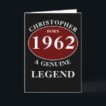 Personalised Birthday Add Name Year Born Monogram Card<br><div class="desc">Fun any year "A Genuine Legend" birthday card. Add the name, year, initial , and surname, pus a unique message, in the template fields. Create a unique 40th, 50th, 60th or any birthday celebration card. Suitable for men or women, friends, family, co-workers, boss etc. Also available as a T-shirt, throw...</div>