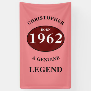 Personalised Birthday Add Name Year Born Party Banner