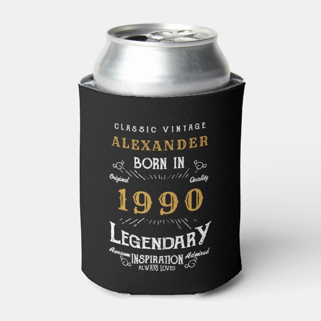 Personalised Birthday Add Your Name 1990 Legendary Can Cooler (Can Front)