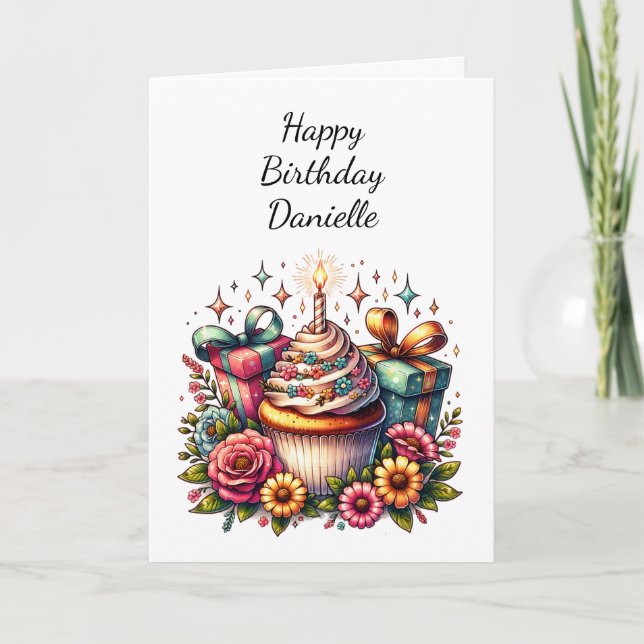 Personalised Birthday and Colouring Page Card (Front)