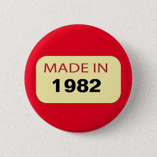 Personalised birthday badge Made in (year)