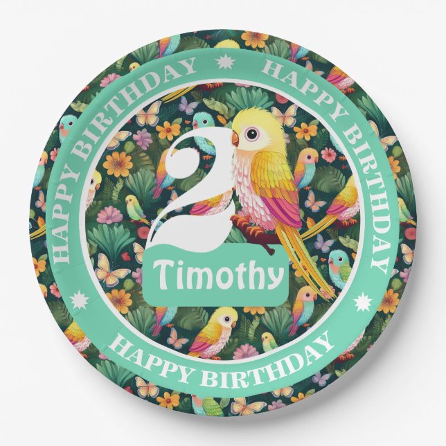 Personalised Birthday Balloon Paper Plate (Front)