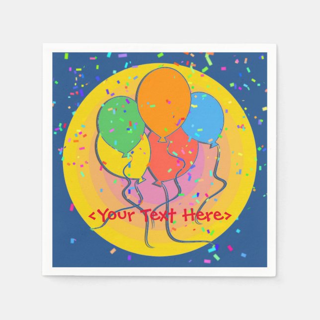 Personalised Birthday Balloons Napkins (Front)