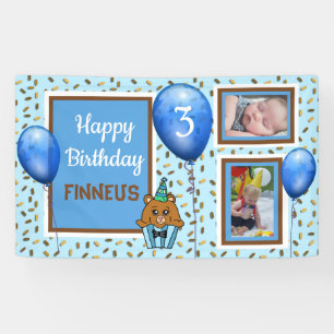 Personalised Birthday Banner for Boy's Blue