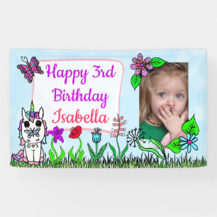Personalised Birthday Banner for Girl's Pink