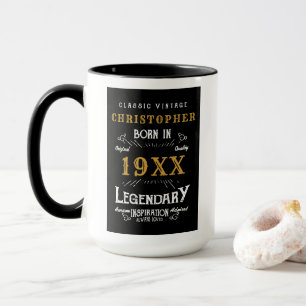Personalised Birthday Best Dad Ever Legendary Gold Mug