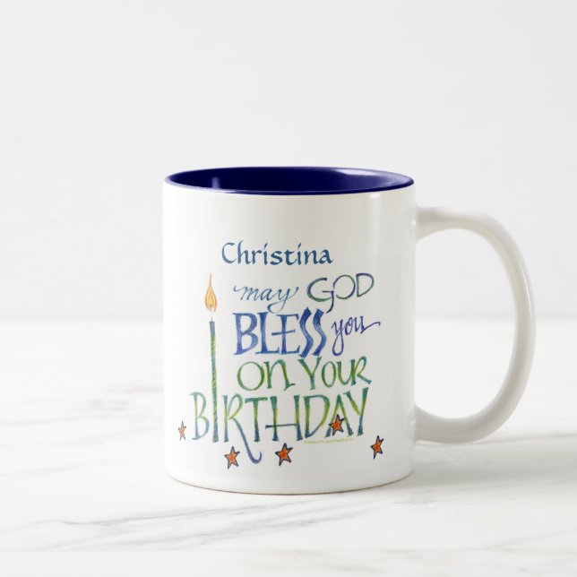 Personalised Birthday Blessings Mug (Right)