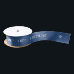 Personalised Birthday Blue Ribbon with Monogram Satin Ribbon<br><div class="desc">Celebrate a milestone birthday with our elegant ribbon. This high-quality ribbon features a cheerful "Happy "18th" Birthday" print, making it perfect for gift wrapping, party decorations, or crafting. Its versatile design allows you to add a touch of joy and sophistication to any celebration, ensuring that the special day is memorable...</div>