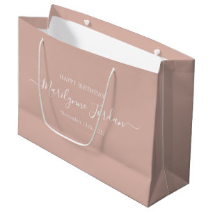 Personalised Birthday Blush Pink Large Gift Bag