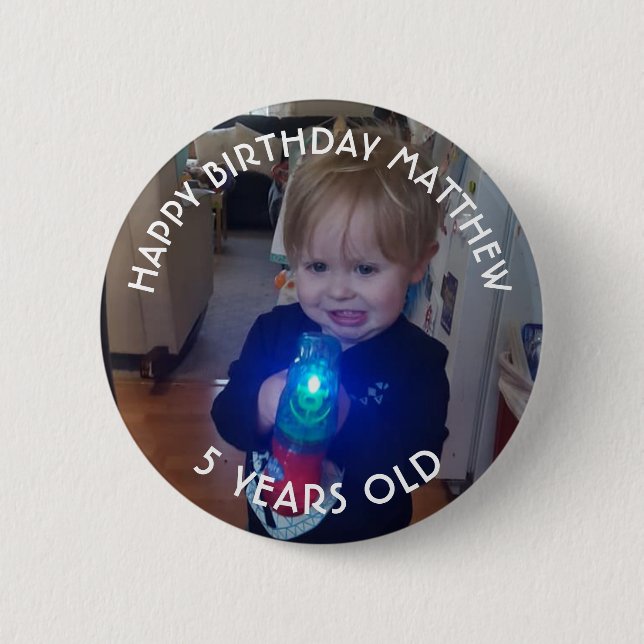 Personalised Birthday Boy Button (Front)