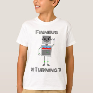 Personalised Birthday Boy Robot Themed T-Shirt