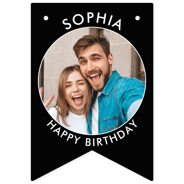 personalised birthday bunting with photos bunting  (Fourteenth Flag)