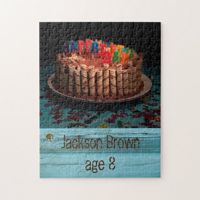 Personalised Birthday Cake Jigsaw Puzzle (Vertical)