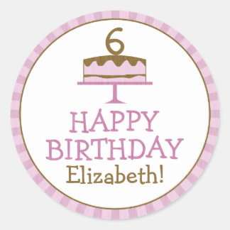 Personalised Birthday Cake Kids Birthday Stickers