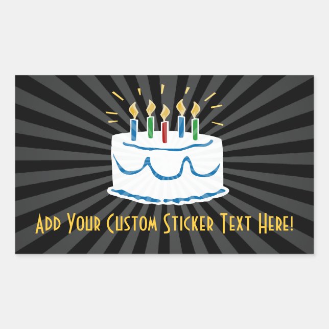 Personalised Birthday Cake Sticker or Wine Label (Front)