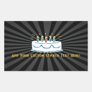 Personalised Birthday Cake Sticker or Wine Label