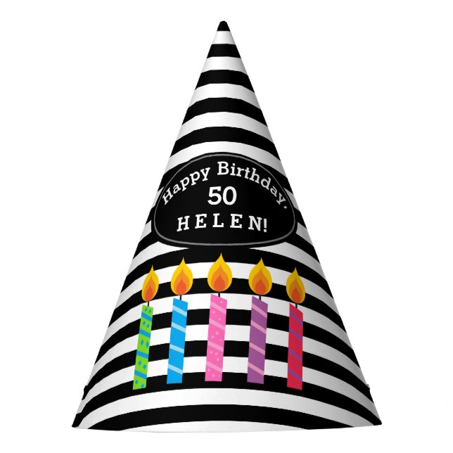 Personalised Birthday Candles Paper Hat (Front)