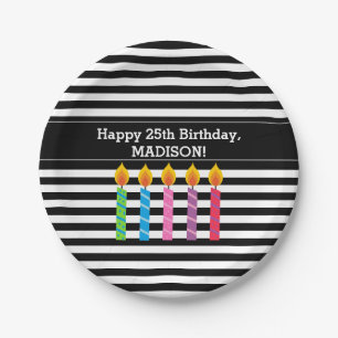 Personalised Birthday Candles Paper Plates