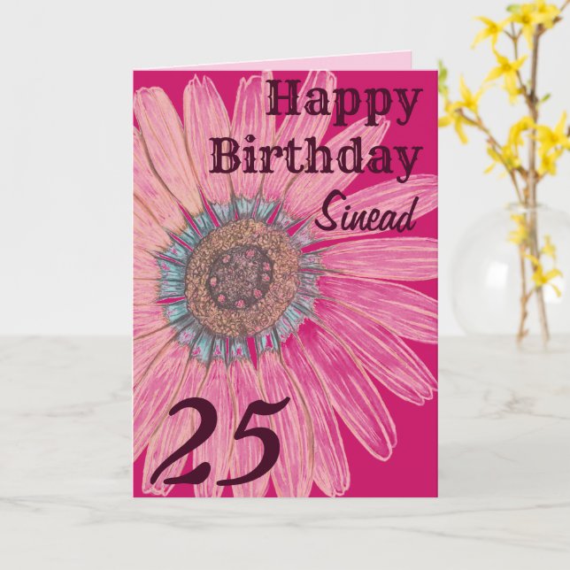 Personalised Birthday Card (Yellow Flower)