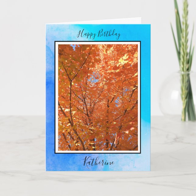 Personalised Birthday Card | Autumn Leaves   (Front)