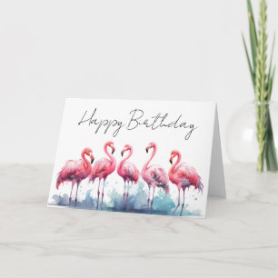 Personalised Birthday Card Flamingo