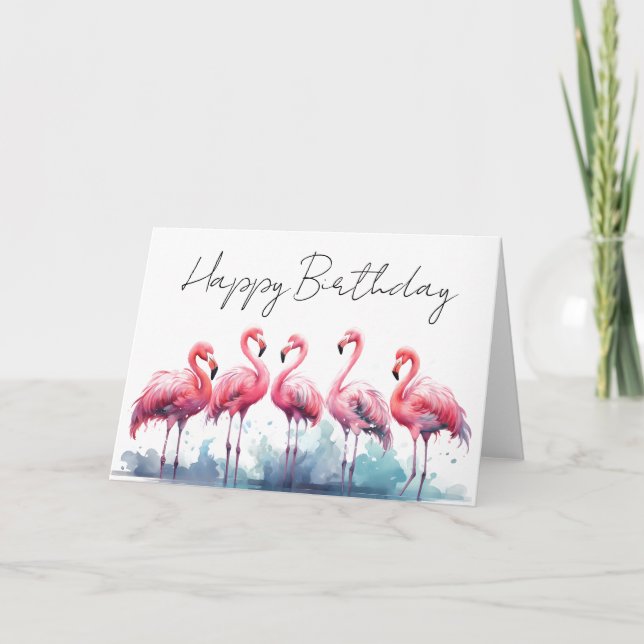 Personalised Birthday Card Flamingo (Front)