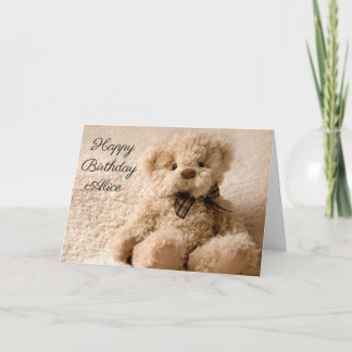 Personalised Birthday Card - Fluffy Teddy