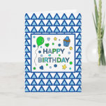 Personalised Birthday Card for Brother<br><div class="desc">Blue and green birthday card for a brother,  although you can customise it for anyone. Lime green balloon and blue cupcake.</div>