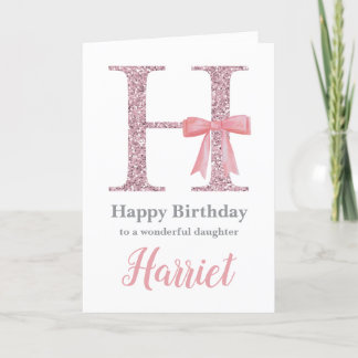 Personalised Birthday Card for Her - Letter H