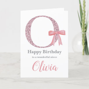 Personalised Birthday Card for Her - Letter O