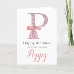 Personalised Birthday Card for Her - Letter P