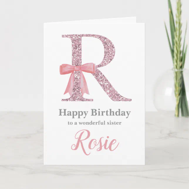 Personalised Birthday Card for Her - Letter R | Zazzle