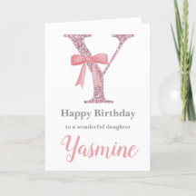 Personalised Birthday Card for Her - Letter Y