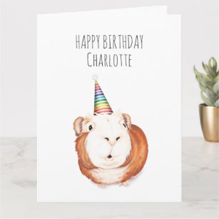 Personalised Birthday Card - Happy Guinea Pig