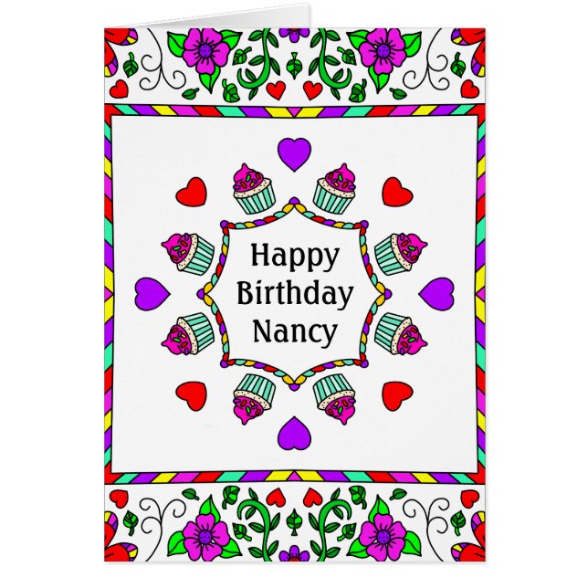 Personalised Birthday Card Inside Colouring Page (Front)