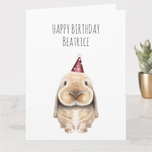 Personalised Birthday Card - Sweet Bunny