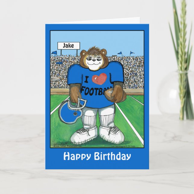 Personalised Birthday Card w/ Football Team Colour (Front)