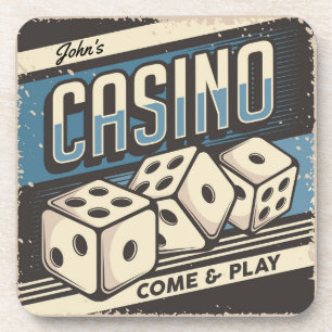 Personalised Birthday Casino Dice  Coaster