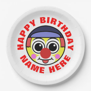 Personalised Birthday Clown Paper Plate