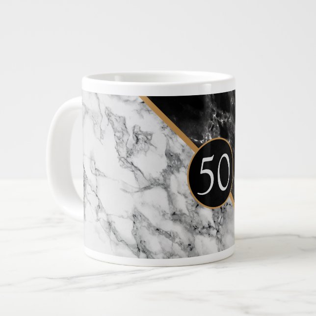 Personalised Birthday Coffee Mug Marble Design (Front Left)