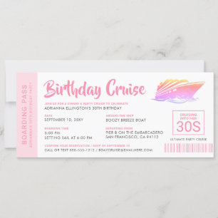 Personalised Birthday Cruise Boarding Pass Invite