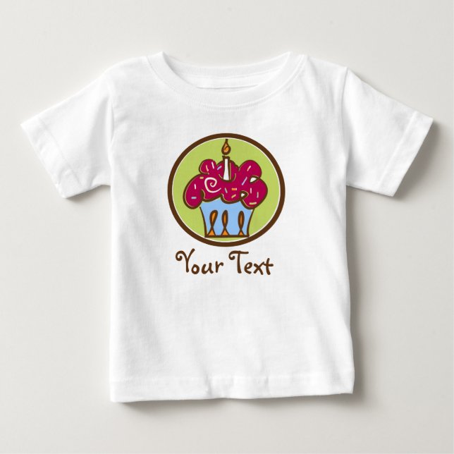 Personalised Birthday Cupcake Shirt (Front)