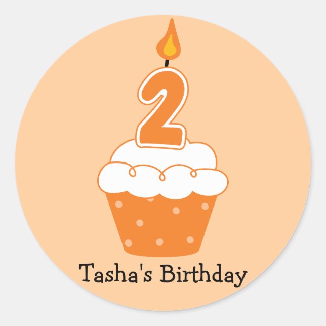 Personalised Birthday Cupcake Stickers (Front)