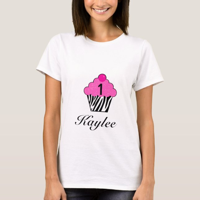 Personalised Birthday Cupcake T-shirt (Front)