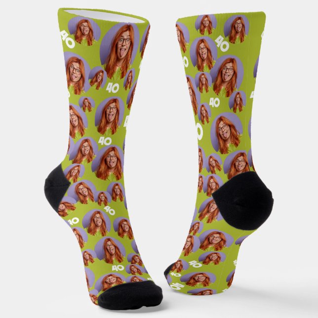 Personalised Birthday Face Socks Funny Photo Gift (Angled)