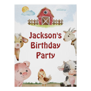 Personalised Birthday Farm Animal Sign