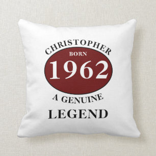 Personalised Birthday Gift Add Name Year Born Cushion
