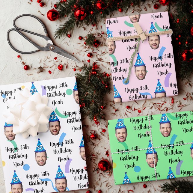 Personalised Birthday Gift Wrap, Custom Age Name  Wrapping Paper Sheet (Creator Uploaded)