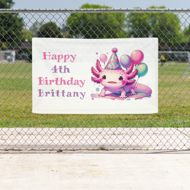 Personalised Birthday Girl | Anime Axolotl Banner (Insitu)