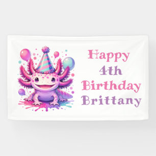 Personalised Birthday Girl   Anime Axolotl Banner